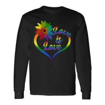 Rainbow Sunflower Love Is Love Lgbt Gay Lesbian Pride V2 Long Sleeve T-Shirt T-Shirt | Mazezy