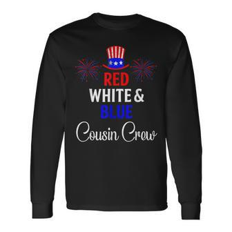 Red White & Blue Cousin Crew 4Th Of July Firework Matching Long Sleeve T-Shirt - Seseable