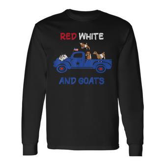 Red White And Goats 4Th Of July 2022 Long Sleeve T-Shirt | Mazezy