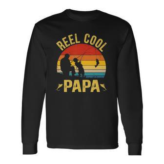 Reel Cool Papa Fishing Fathers Day Long Sleeve T-Shirt T-Shirt | Mazezy