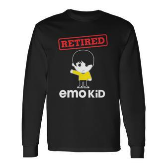 Retired Emo Kid Say Goodbye To Coworker Long Sleeve T-Shirt - Thegiftio UK