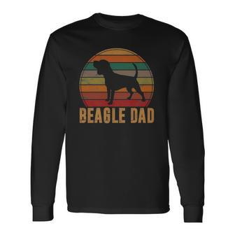 Retro Beagle Dad Dog Owner Pet Tricolor Beagle Father Long Sleeve T-Shirt T-Shirt | Mazezy CA