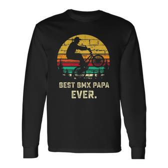 Retro Bmx Papa Freestyle Bike Fathers Day Long Sleeve T-Shirt T-Shirt | Mazezy