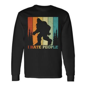 Retro Camping I Hate People Long Sleeve T-Shirt - Monsterry CA