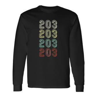 Retro Classic Area Code 203 New Haven Connecticut Ct State Long Sleeve T-Shirt T-Shirt | Mazezy