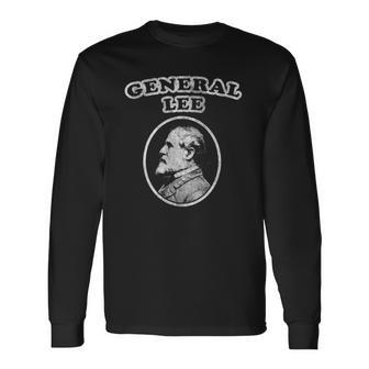 Retro General Lee By Civil War Co Long Sleeve T-Shirt - Thegiftio UK