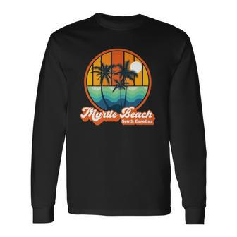 Retro Myrtle Beach South Carolina Summer 90S Beach Souvenirs Long Sleeve T-Shirt T-Shirt | Mazezy