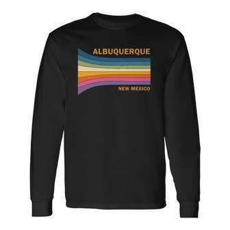Retro Vintage 70S Albuquerque New Mexico Long Sleeve T-Shirt T-Shirt | Mazezy