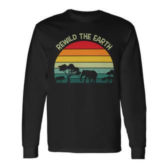 Rewild The Earth Animal Forest Earth Day Unisex Long Sleeve | Favorety UK