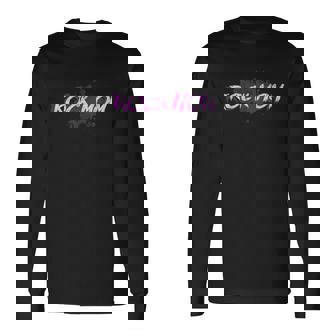 Rock Mom Rock N Roll Mother Mommy Distressed Tee Long Sleeve T-Shirt - Thegiftio