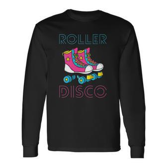 Roller Disco Vintage Derby Skates Seventies Funky Party Long Sleeve T-Shirt T-Shirt | Mazezy