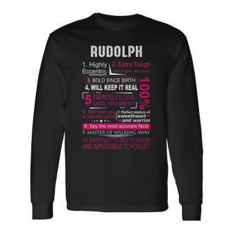 Rudolph Name Rudolph Long Sleeve T-Shirt - Seseable
