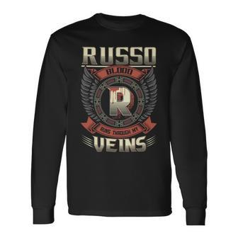 Russo Blood Run Through My Veins Name V5 Long Sleeve T-Shirt - Seseable