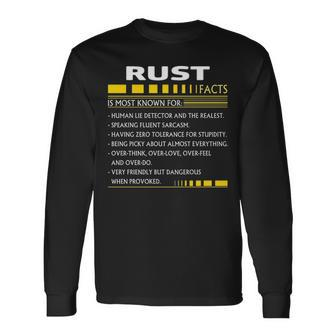 Rust Name Rust Facts Long Sleeve T-Shirt - Seseable
