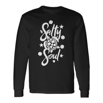 Salty Soul Turtle Underwater Beach Long Sleeve T-Shirt - Monsterry