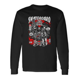 Santa Cruz California Skateboard Street Wear Skating Skull Long Sleeve T-Shirt T-Shirt | Mazezy