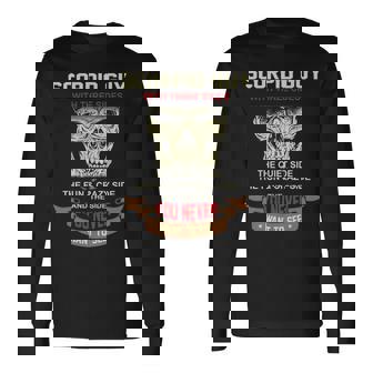 Scorpio Guy I Have 3 Sides Scorpio Guy Birthday Long Sleeve T-Shirt | Seseable CA