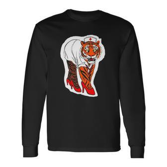 Sexy Tiger Nurse Tiger Lover Long Sleeve T-Shirt - Thegiftio UK