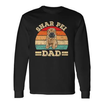Shar Pei Dad Print Dog Vintage Retro Long Sleeve T-Shirt T-Shirt | Mazezy
