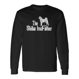 Shiba Inu Dog Fathers Day Doxie Dog Puppy Daddy Long Sleeve T-Shirt T-Shirt | Mazezy