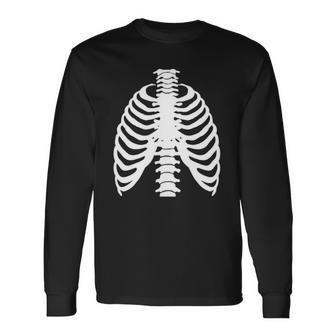 Skeleton Rib Costume Halloween Skeleton Bones Costume Long Sleeve T-Shirt T-Shirt | Mazezy