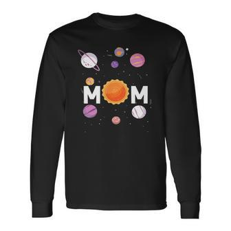 Space Mom For A Space Birthday Party Or Planet Party Long Sleeve T-Shirt T-Shirt | Mazezy CA