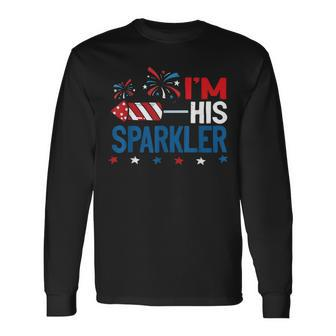 Im His Sparkler 4Th July Matching Couples For Her Long Sleeve T-Shirt - Seseable