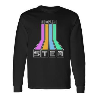 Stem Retro Vintage Vaporwave Teacher Science Class Long Sleeve T-Shirt - Thegiftio UK