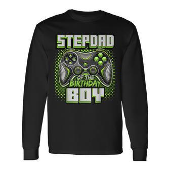 Stepdad Of The Birthday Boy Matching Video Game Party V2 Long Sleeve T-Shirt - Seseable