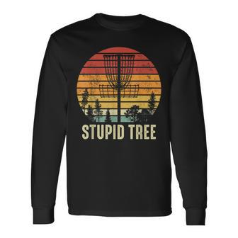 Stupid Tree Vintage Retro Disc Golf Lovers Classic Long Sleeve T-Shirt - Thegiftio UK