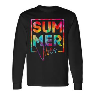 Summer Vibes Tie Dye Hello Summer Vacation Unisex Long Sleeve | Favorety DE