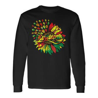Sunflower Fist Juneteenth Black History African American Long Sleeve T-Shirt - Thegiftio UK