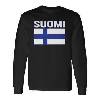 Suomi Flag Flag Of Finland Finnish Flag Long Sleeve T-Shirt T-Shirt | Mazezy