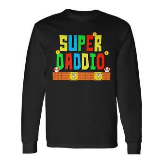 Super-Daddio Dad Daddy Father Video Game Lovers Long Sleeve T-Shirt - Monsterry CA