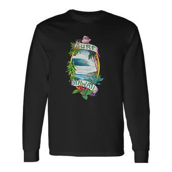 Surf Hawaii Classic Real Vintage Retro 70S Surf Long Sleeve T-Shirt T-Shirt | Mazezy
