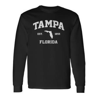 Tampa Florida Fl Vintage State Athletic Style Long Sleeve T-Shirt T-Shirt | Mazezy
