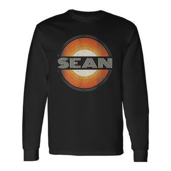 Graphic Tee First Name Sean Retro Personalized Vintage Long Sleeve T-Shirt | Mazezy