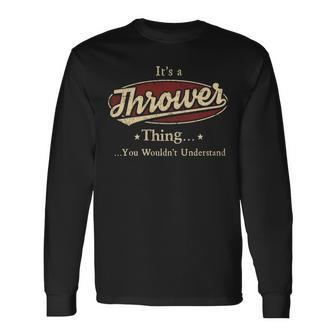 Thrower Shirt Personalized Name Shirt Name Print Shirts Shirts With Name Thrower Long Sleeve T-Shirt - Seseable