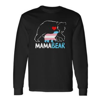 Trans Mama Bear Proud Mom Rainbow Transgender Long Sleeve T-Shirt T-Shirt | Mazezy