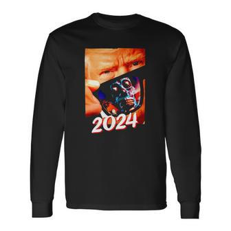 Trump 2024 They Live Donald Trump Supporter Long Sleeve T-Shirt T-Shirt | Mazezy