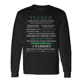 Tucker Name Tucker Completely Unexplainable Long Sleeve T-Shirt - Seseable