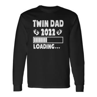 Twin Dad Of Twins 2022 Expecting Twin Dad Fathers Day Cute Long Sleeve T-Shirt T-Shirt | Mazezy