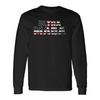 Ultra Maga Donald Trump Joe Biden Republican America Long Sleeve T-Shirt T-Shirt | Mazezy