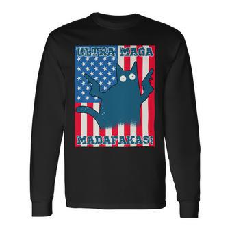 Ultra Maga Madafakas Cat American Flag Unisex Long Sleeve | Favorety CA