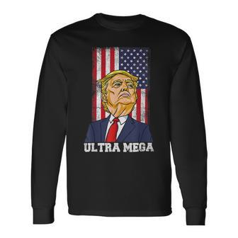 Ultra Maga Shirt Anti Biden Us Flag Long Sleeve T-Shirt - Monsterry AU
