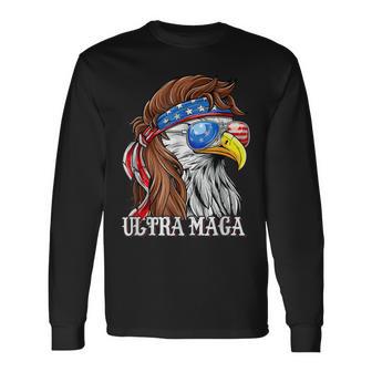 Ultra Maga Trump Sunglasses Eagle Head Usa Flag Bandana Unisex Long Sleeve | Favorety