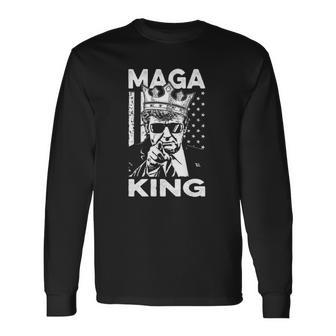 Ultra Maga Us Flag Donald Trump The Great Maga King Long Sleeve T-Shirt T-Shirt | Mazezy