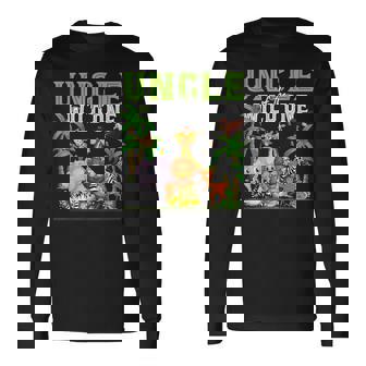 Uncle Of The Wild One Zoo Birthday Safari Jungle Animal Long Sleeve T-Shirt - Seseable