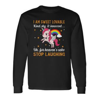 Unicorn Kind Rainbow Graphic Plus Size Long Sleeve T-Shirt T-Shirt | Mazezy
