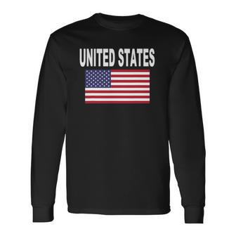 United States Flag Cool Usa American Flags Top Tee Long Sleeve T-Shirt T-Shirt | Mazezy